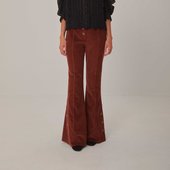 Farm Rio Brown Flare Pants
